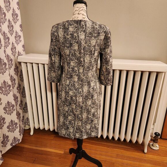 MM. Lafleur Women's Etsuko 3/4 Sleeve "Crackle" Sheath Dress with Pockets, Sz 6 - Picture 4 of 12